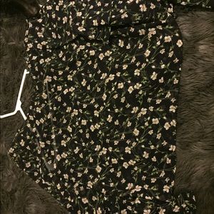 Floral bell sleeve top